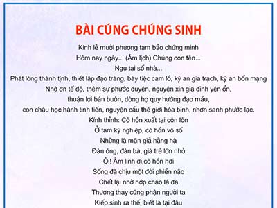 bài văn khấn chúng sinh rằm tháng 7