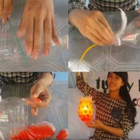 cách làm lòng đèn trung thu bằng chai nhựa