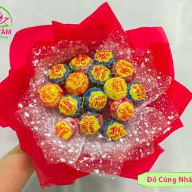 Cách làm bó hoa bằng kẹo mút Chupa Chups đơn giản và đẹp tặng người yêu