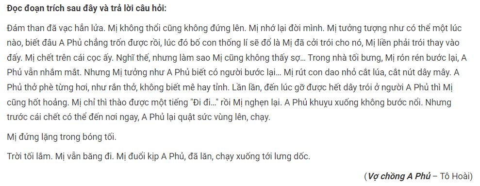 Trong đoạn trích trên, tại sao câu văn "Mị đứng lặng trong bóng tối." được tách thành một dòng riêng?